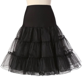 Zwarte petticoat met brede elastische tailleband damesmaat S/M/L