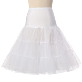 Witte petticoat met brede elastische tailleband damesmaat S/M/L