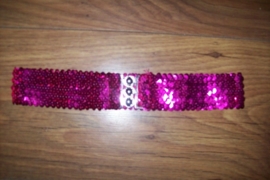 Glitterrriem elastiek fuchsia