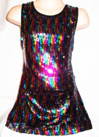 Geweldig "regenboog" glitterpailletten jurkje mt 92 t/m 110