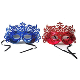 Prachtig sierlijk Venetiaans masker met glitter blauw