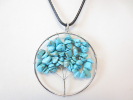 Prachtige amulet ketting Tree of Life Turkoois