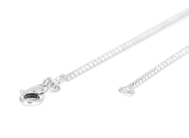 Zilverkleurige edelstaal ketting 55 cm voor hangers/bedels/pendels