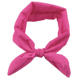 Superleuke haarband met strik effen fuchsia kindermaat