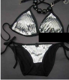 Zilveren glitterbikini XS / S