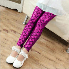 Superleuke Zeemeermin legging fuchsia