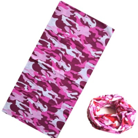 Multi haarband / sjaal camouflage roze