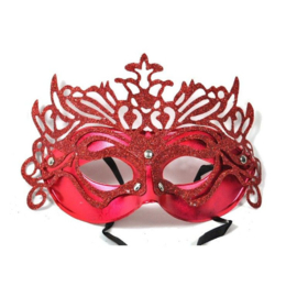 Prachtig sierlijk Venetiaans masker met glitter rood