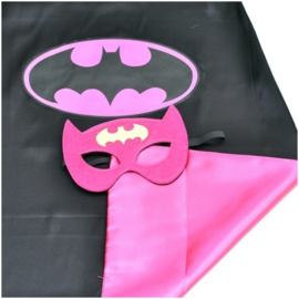 Batgirl cape + masker kind 3-8 jaar