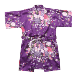 Superleuke kinderkimono met bloemenprint paars