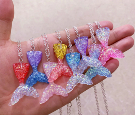 Ketting MERMAID met glitter diverse kleuren