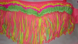 Super hippe fringe bikini met roezels koraal