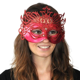Prachtig sierlijk Venetiaans masker met glitter rood