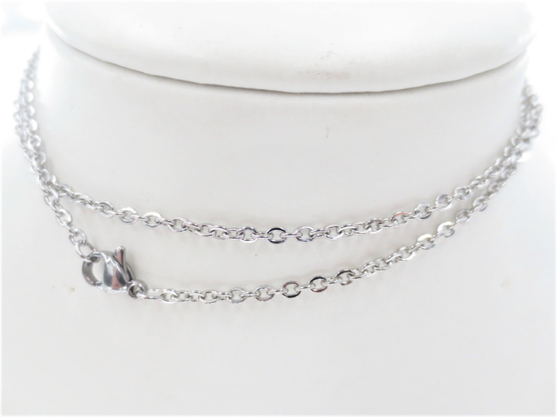 Zilverkleurige edelstaal ketting 55 cm voor hangers/bedels/pendels