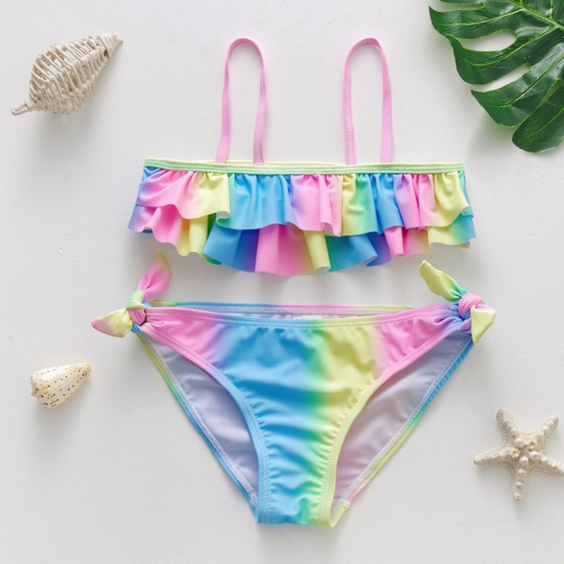 Superleuke bikini Rainbow met roezels