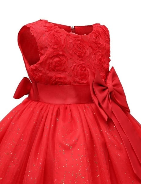 Schitterende luxe feestjurk rozen en sparkle rok rood maat 140/146 | Gala feestjurken, bruidsmeisjes & communie | Aladdin en Yasemin