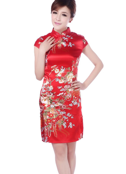 Bijzonder mooi chinees jurkje met chinese knoopjes bloemenprint t/m maat 40 | damesjurken kort model | Aladdin en Yasemin