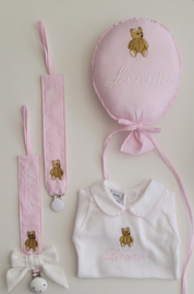 Naamballon Teddybear Girl (+opties voor kleur)