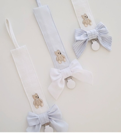 Speenkoord Teddy & Strik blue (diverse +opties)