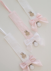 Speenkoord Teddy & Strik pink (diverse +opties)