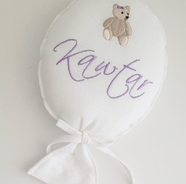 Naamballon Teddybear Girl (+opties voor kleur)