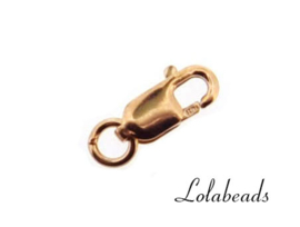 12 stuks Rosé Gold filled lobsterslotjes ca. 8x3mm