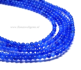 Jade middel blauw rond ca. 4.5mm (M216)