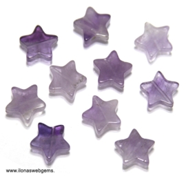 4 stuks Amethyst kraal ster ca. 10x3mm (R3-28A)