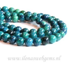 Chinese Chrysocolla rond ca. 8mm
