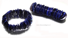 Parelmoer armband blauw ca. 28x3mm (M140e)