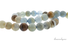 5 Strengen Blauwe Calciet kralen rond ca. 8mm