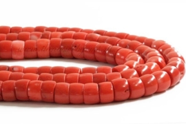 Koraal rondellen oranje-rood ca. 6-9mm
