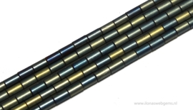 Ca. 80 stuks mini Hematiet kralen / spacer ca. 5x3mm(M186)