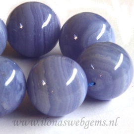 Blauwe Chalsedoon rond ca. 20mm AAA kwaliteit