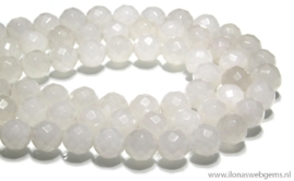 Witte Jade kralen grote facet ca. 12mm (BB8a)