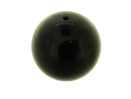 Mega Jade kraal zwart rond ca. 30mm