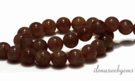 10 strengen Strawberry Quartz kralen rond ca. 10mm
