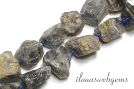 Labradoriet kralen choker 'rough' ca. 25x15-21x15mm (i154)