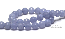 10 strengen blauwe lace Agaat kralen rond ca. 6mm (2)