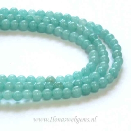 Jade zacht blauw rond ca. 4,5mm