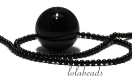 10 strengen Onyx kralen rond mini ca. 3mm