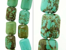 Howliet turquoise rechthoekje ca. 15x12x5mm