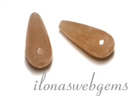 1 paar peach quartz pegels ca. 19x8mm(La7-14)