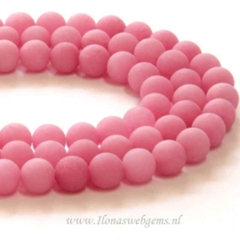 Jade mat roze rond ca. 8,5mm (G164)