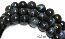 10 strengen Tijgeroog kralen blauw ca. 8mm