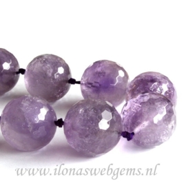 Amethyst facet rond ca. 30mm (1 kraal)