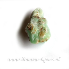 Chrysopraas side drill kraal / hanger ca. 40x23x14mm (32)