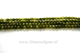 Jade olijf groen facet rond ca. 4mm