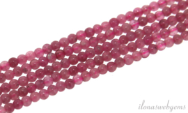 10 strengen Roze Toermalijn kralen rond mini ca. 2mm