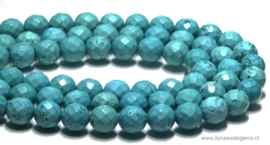 Howliet kralen turquoise facet rond ca. 10mm (K21d)